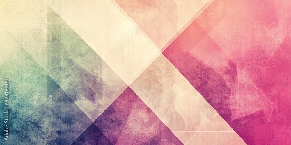Aufkleber Create a vintage-inspired background with elegant geometric patterns and soft light gradients, incorporating abstract textures and artistic elements to form a decorative