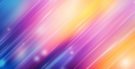 Fototapeta premium abstract blurred background with colorful diagonal stripes in pink purple blue and yellow colors. Copy space for text, modern gradient banner