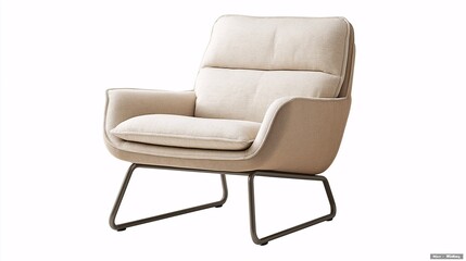Modern Beige Armchair with Black Metal Legs: A stylish and comfortable armchair with a beige fabric upholstery and black metal legs. Perfect for adding a touch of modern elegance to any living room
