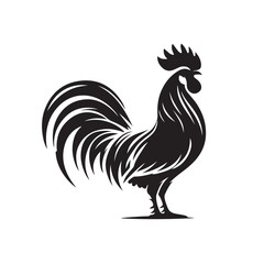 Rooster chicken silhouette vector art.