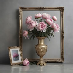 still life with pink roses