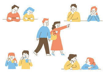 Good friends men and women spending time together_Color