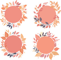 Autumn Leaves Wreaths Illustration