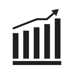 Profit growing icon. Isolated vector icon. Progress bar. Growing graph icon graph sign. Chart increase profit. Growth success arrow icon.