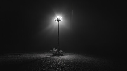 Naklejka premium Lonely Street Light in the Fog