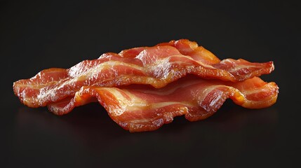Realistic smoked pork bacon slices in ultra HD 169