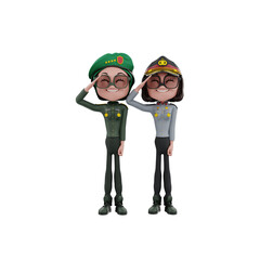 3D character indonesian independence days illustration