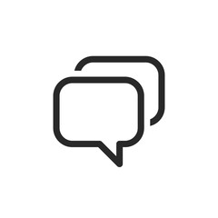 Fototapeta premium Double message dialog bubble isolated black outlined illustration on white background. Vector icon in flat style