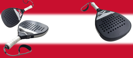 Paddle rackets with flags of countries
