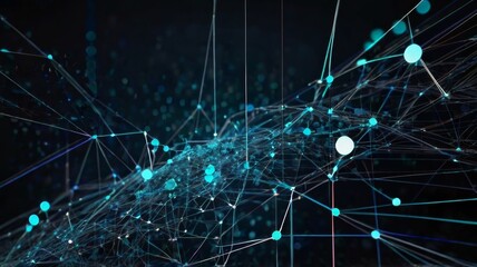 Digital technology background Network connection dots