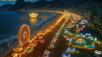 Fototapeta premium Tourism in Brazil: Carnival celebrations in Rio de Janeiro,