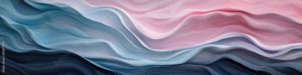 Poster A textured abstract painting with layers of pastel colors,