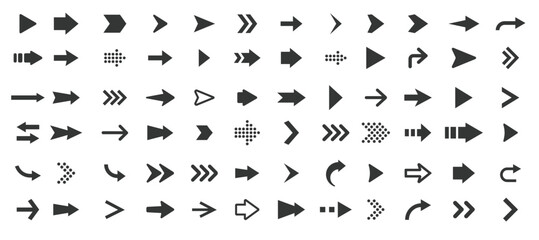 Naklejka premium Illustration of arrow icons set