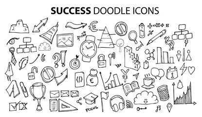 Success doodle icons