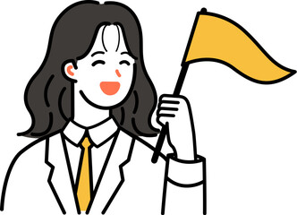 Fototapeta premium ツアーコンダクターの女性