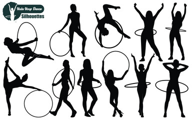 Hula hoop dancer silhouettes vector illustration © JerinChowdhury