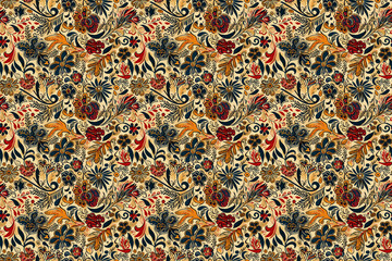kalamkari seamless texture pattern. background for cloth