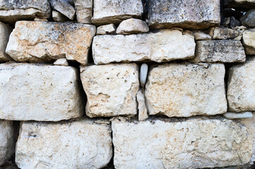Texture of Old White Concrete Masonry Wall for Background