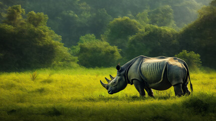 Fototapeta premium rhinoceros in the jungle