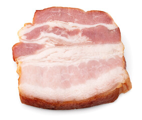 smoked sliced pork brisket isolated on white background. clipping path