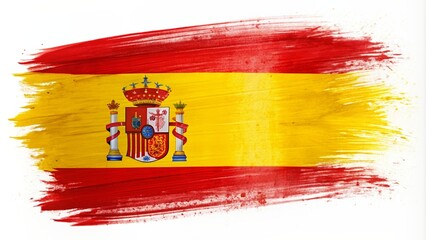 Spanish flag painted with colorful brush strokes , Spain, flag, painted, artwork, abstract, vibrant, creative
