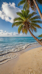 Obraz premium tropical beach with palm trees