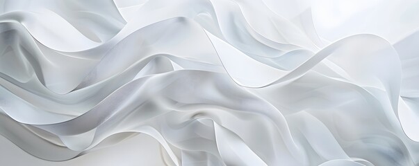 Obraz premium Abstract White Fabric with Wavy Texture