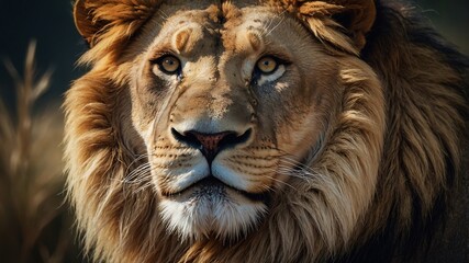 Fototapeta premium Male lion in the wild Africa