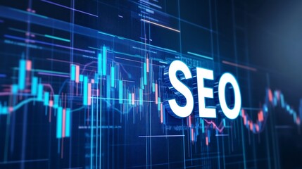 Fototapeta premium text seo with market charts