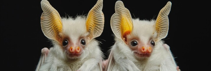 Honduran White Bats with distinctive yellow ears and nose