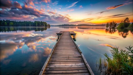 Fototapeta premium sunrise over lake