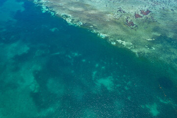 Fototapeta premium Drone view of Coral Reef in Puerto Morelos, Mexico