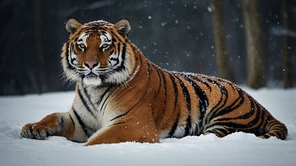 Portrait of a Bengal tiger in the zoo with striking stripes and intense eyes