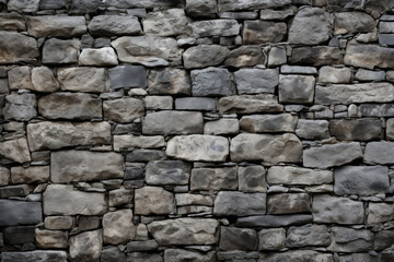 Obraz premium Processed collage of old medieval stone wall texture in daylight. Background for banner