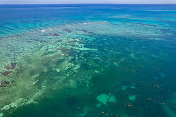 Drone view of Coral Reef in Puerto Morelos, Mexico