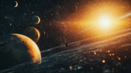 Fototapeta premium Cosmic Landscape: A Stellar Symphony