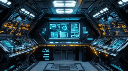 Fototapeta premium Futuristic Spaceship Bridge