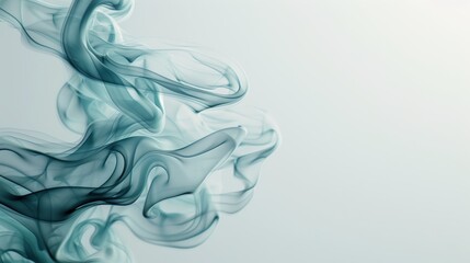 Delicate tendrils of smoke and fog drift gracefully across a pure white background, capturing a serene and ethereal atmosphere that enhances any design.