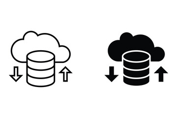 Simple set of big data, database, cloud computing, server, network vector line icons. web, app and mobile concept.