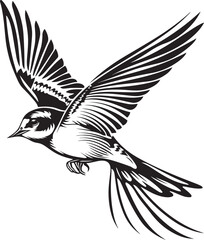 black and white bird vector