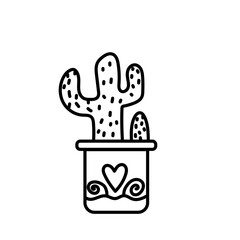 Cactus Line Han Drawn