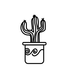 Cactus Line Han Drawn