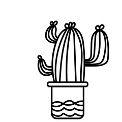 Cactus Line Han Drawn