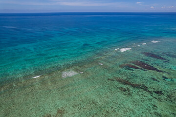 Drone view of Coral Reef in Puerto Morelos, Mexico
