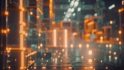 A chaotic cityscape filled with towering buildings, showcasing urban sprawl in abstract form, Use organic shapes to showcase the adaptability and flexibility of advanced logistics software