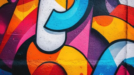 Fototapeta premium Artistic wall with bold and colorful graffiti, capturing the energy and creativity of street art.