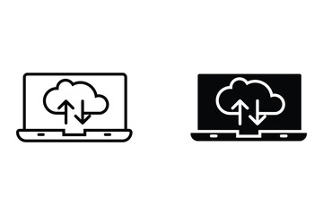 Fototapeta premium transfer data icon, isolated black icon