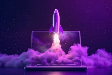 Launching New Business: Rocket Launches from Laptop for Startup Success