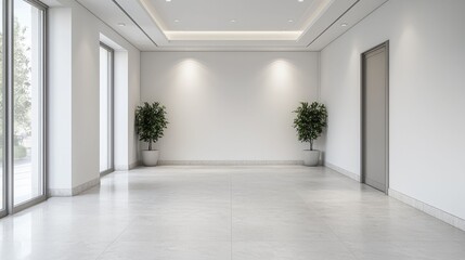 Fototapeta premium A lavish hospital lobby featuring sleek lines and tranquil decor designed to elevate the overall experience for patients and their families.