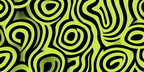 Obraz premium Abstract green and black swirl pattern with organic shapes. Energetic and vibrant design.